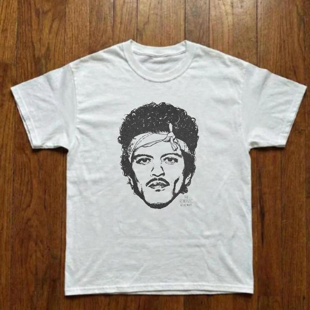 White Graphic Tee Bruno Mars Music T Shirt